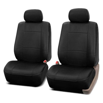 FH Group® - PU Leather 1st Row Black Seat Covers