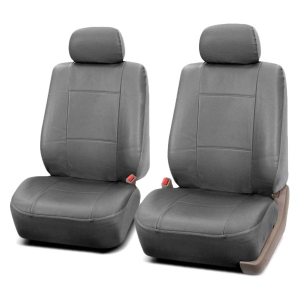  FH Group® - 1st Row PU Leather 1st Row Gray Seat Covers