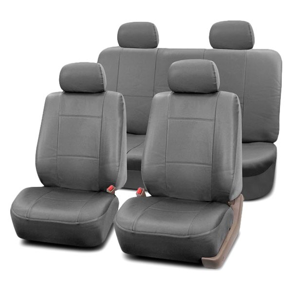  FH Group® - 1st & 2nd Row PU Leather 1st & 2nd Row Gray Seat Covers
