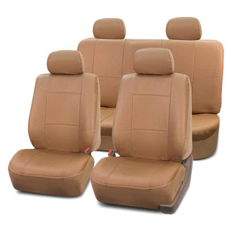 FH Group® - PU Leather 1st & 2nd Row Tan Seat Covers