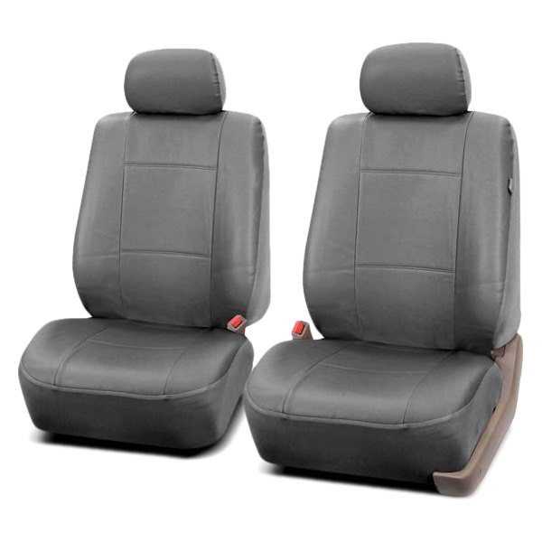  FH Group® - 1st Row Premium PU Leather 1st Row Gray Seat Covers