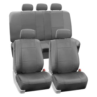 FH Group® - Premium PU Leather 1st & 2nd Row Gray Seat Covers