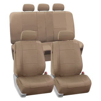 FH Group® - Premium PU Leather 1st & 2nd Row Tan Seat Covers
