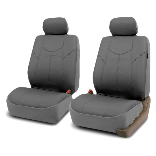  FH Group® - 1st Row PU Leather Rome 1st Row Gray Seat Covers