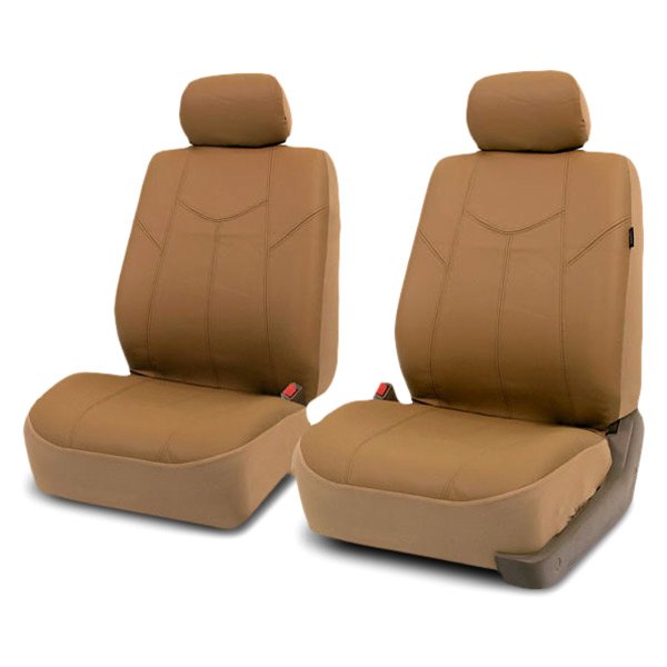  FH Group® - 1st Row PU Leather Rome 1st Row Tan Seat Covers
