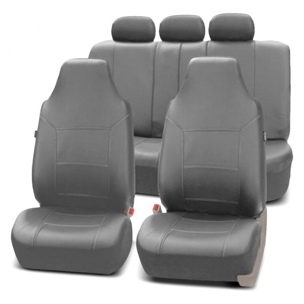  FH Group® - 1st & 2nd Row Royal PU Leather 1st & 2nd Row Gray Seat Covers