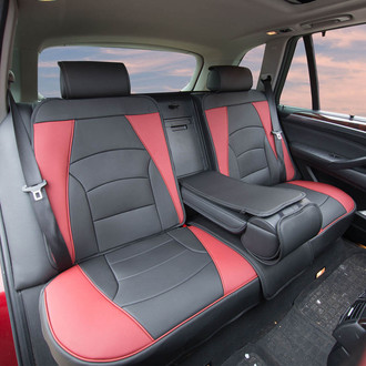 FH Group® - Ultra Comfort Deluxe Leatherette 2nd Row Black & Burgundy Seat Cushions