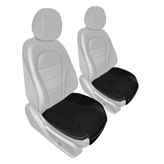 FH Group® - Faux Leather 1st Row Black Seat Cushion Pad with Front Pocket