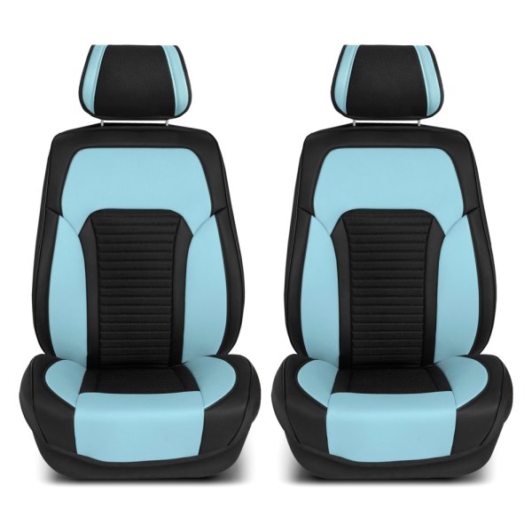 FH Group® - Tour19 Faux Leather 3D Mesh 1st Row Black & Blue Seat Cushions