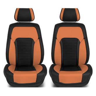 FH Group® - Tour19 Faux Leather 3D Mesh 1st Row Black & Brown Seat Cushions