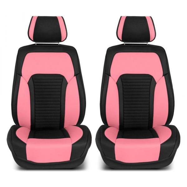  FH Group® - Tour19 Faux Leather 3D Mesh 1st Row Black & Pink Seat Cushions