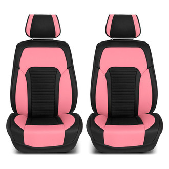 FH Group® - Tour19 Faux Leather 3D Mesh 1st Row Black & Pink Seat Cushions
