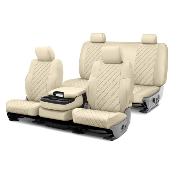  FH Group® - 1st & 2nd Row Beige Neoprene 1st & 2nd Row Beige Custom Seat Covers