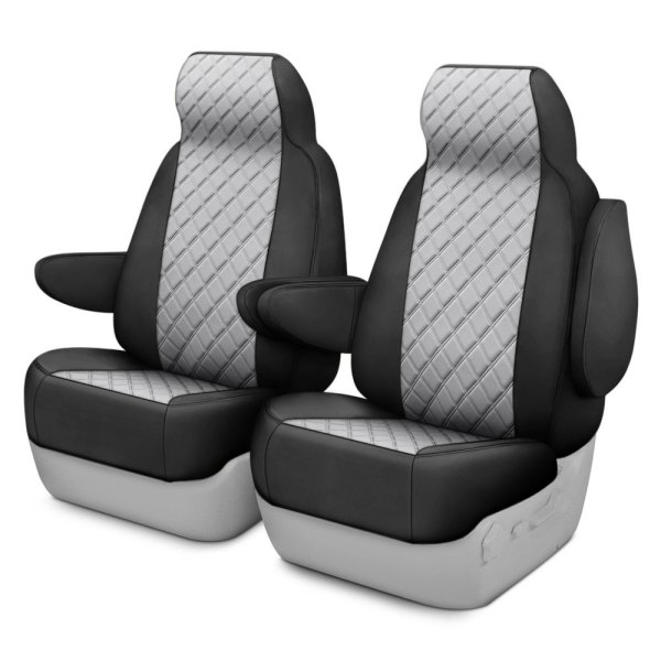  FH Group® - 1st Row Black & Gray Neoprene 1st Row Black & Gray Custom Seat Covers