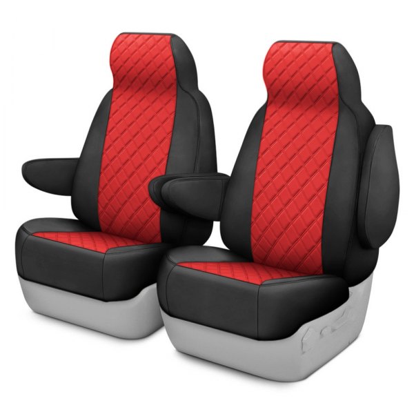  FH Group® - 1st Row Black & Red Neoprene 1st Row Black & Red Custom Seat Covers