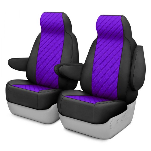  FH Group® - 1st Row Black & Purple Neoprene 1st Row Purple Custom Seat Covers