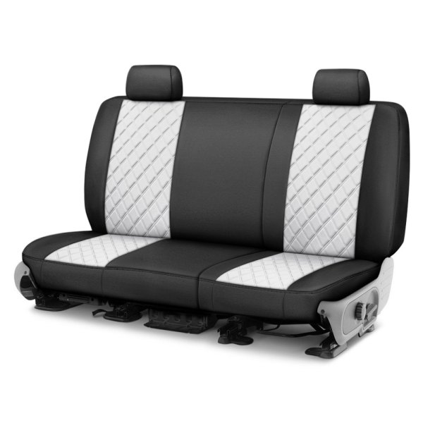  FH Group® - 2nd Row Black & White Neoprene 2nd Row White Custom Seat Covers