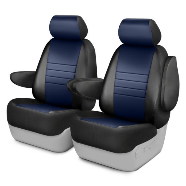  Fia® - LeatherLite™ Series 2nd Row Black & Blue Seat Covers