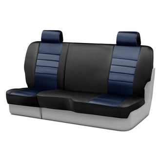 Fia® - LeatherLite™ Series 1st Row Black & Blue Seat Covers