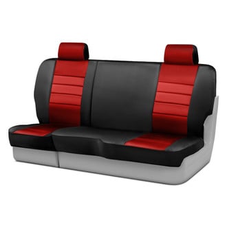 Fia® - LeatherLite™ Series 1st Row Black & Red Seat Covers