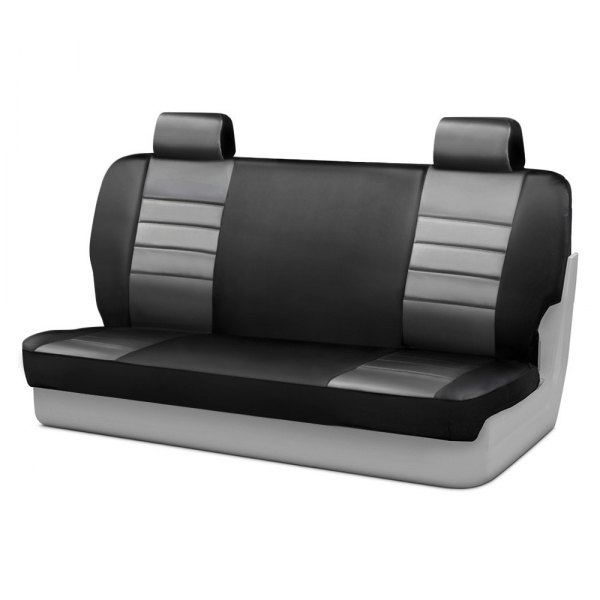  Fia® - LeatherLite™ Series 1st Row Black & Gray Seat Covers