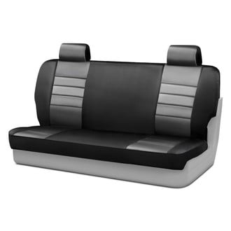 Fia® - LeatherLite™ Series 1st Row Black & Gray Seat Covers