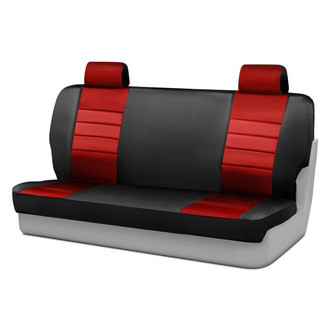 Fia® - LeatherLite™ Series 1st Row Black & Red Seat Covers