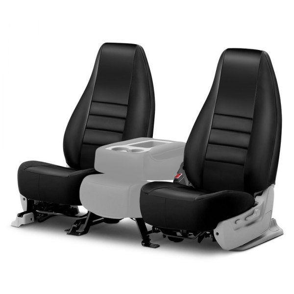  Fia® - LeatherLite™ Series 1st Row Black Seat Covers