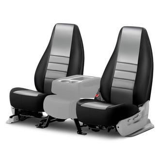 Fia® - LeatherLite™ Series 1st Row Black & Gray Seat Covers