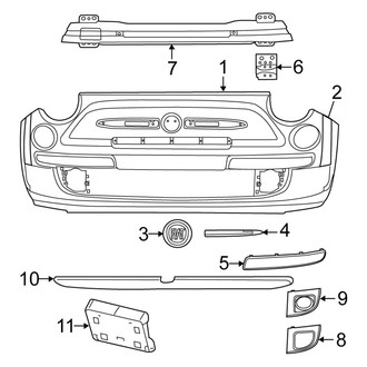 Fiat OE - Front Bumper & Grille - Bumper & Components (c Gucci / c Lounge / c Pop / Pop / Sport)