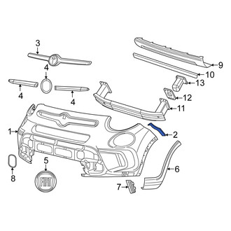 Fiat OE - Front Left Bumper Cover Support Rail