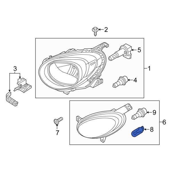Fiat OE 68093596AA Front Turn Signal Light Bulb
