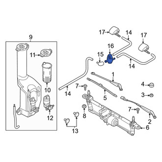Fiat OE - Front Windshield Washer Hose Connector