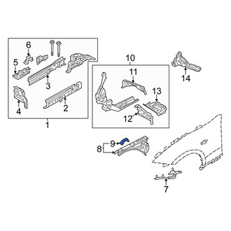 Fiat OE - Right Fender Apron Bracket