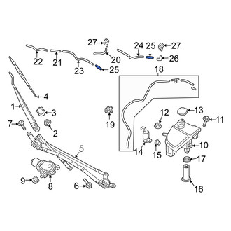Fiat OE - Front Windshield Washer Hose Connector