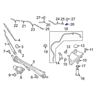 Fiat OE - Front Windshield Washer Hose Connector