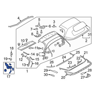 Fiat OE - Right Convertible Top Stowage Compartment Drain Hose