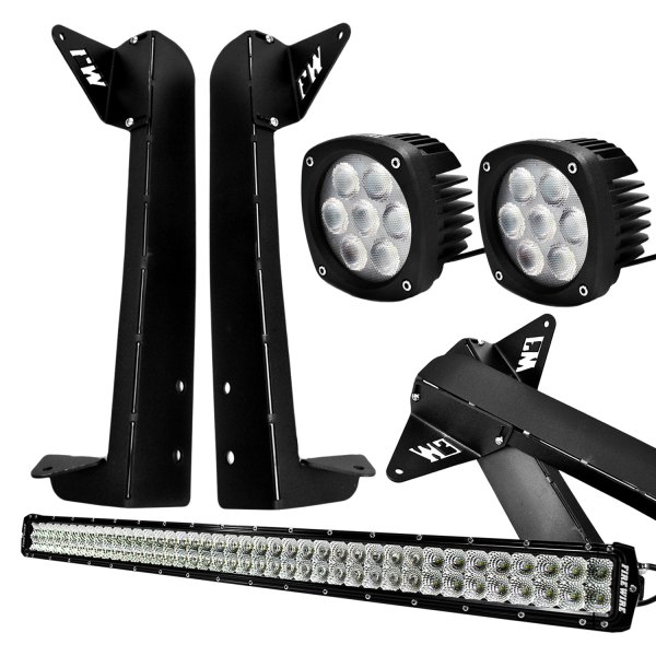 Firewire® - Windshield Frame and A-Pillar 50" and 4.5" 320W Spot Beam LED Light Kit, Full Set