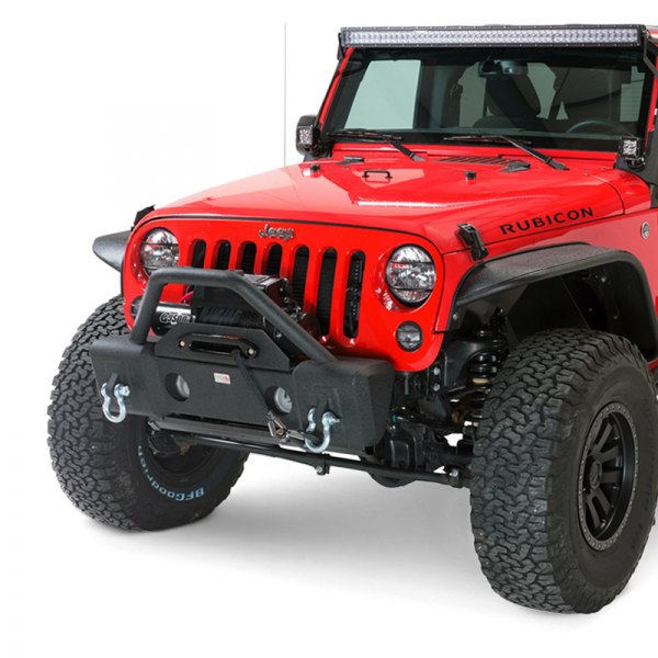 Fishbone Offroad® - Stubby Front HD Black Powder Coated Bumper