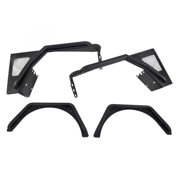 Fishbone Offroad® - Black Steel Front and Rear Tube Fenders with 3" Fender Flare