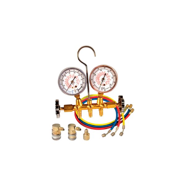 FJC® - Brass R134a, R12 Dual Manifold Gauge Set with 72" Hoses and Quick Couplers