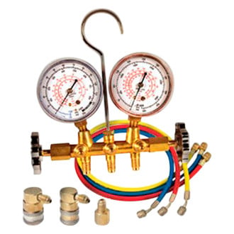 FJC® - Brass R134a, R12 Dual Manifold Gauge Set with 72" Hoses and Quick Couplers