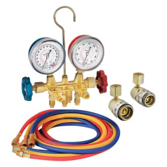 FJC® 6715 - Brass R-134a Manifold Gauge Set with 72" Hoses and Quick Couplers