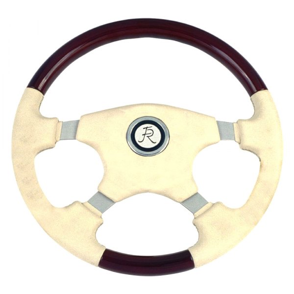 Flaming River® - Wood Steering Wheel with Bone Finish