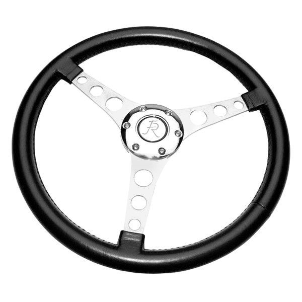 Flaming River® - Molded Vette Series Black Grip Custom Steering Wheel with OE Bolt Pattern