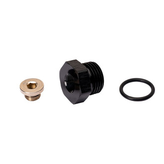 Fleece Performance Engineering® - 3/4-16" O-Ring to 1/8" NPT Adapter with 1/8" NPT Plug