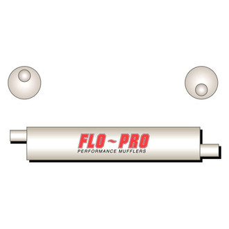 Flo-Pro® - Stainless Steel Round Gray Exhaust Muffler