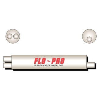 Flo-Pro® - Stainless Steel Round Gray Exhaust Muffler
