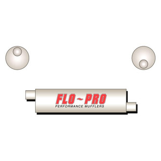 Flo-Pro® - Stainless Steel Round Gray Exhaust Muffler