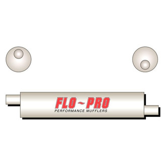 Flo-Pro® - Stainless Steel Round Gray Exhaust Muffler